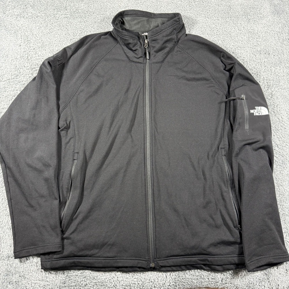The North Face Mountain Peaks Fleece Jacket Mens XXL Black Intel Dell Full Zip